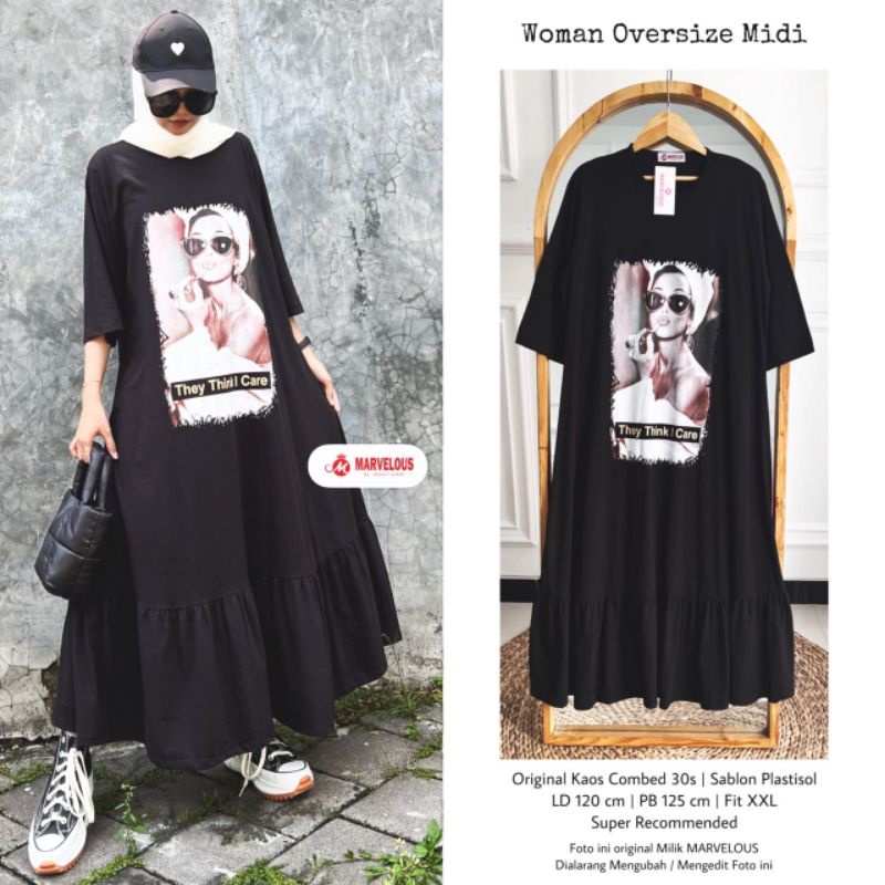 WOMAN OVERSIZE DRESS MIDI LD 120 PB 125