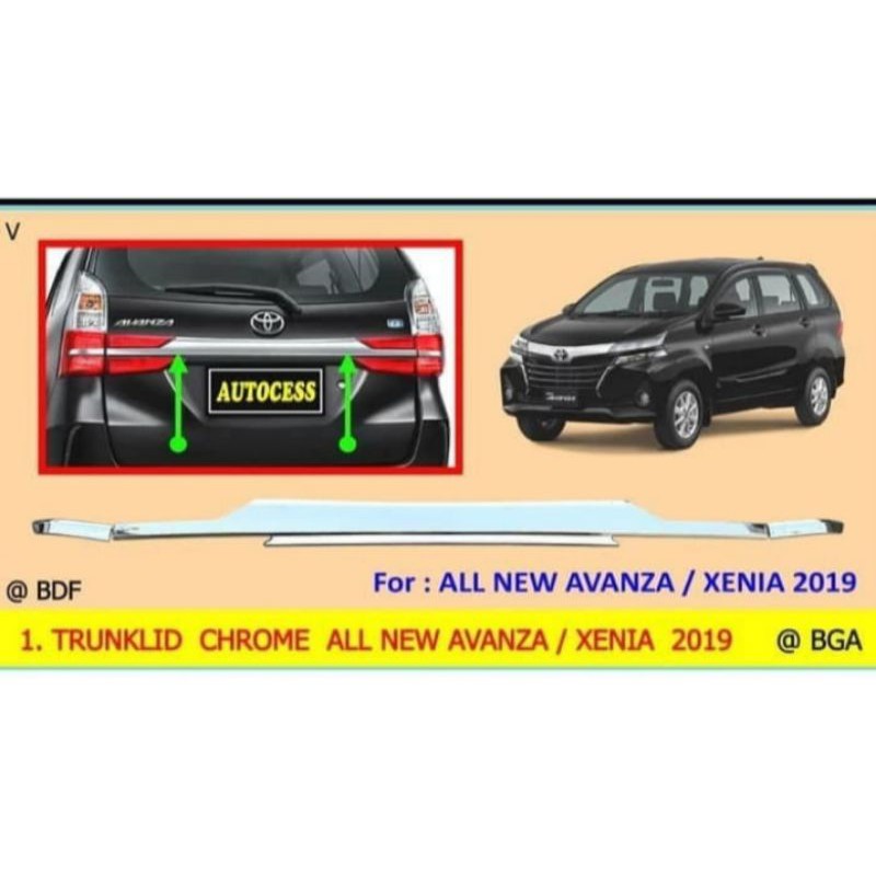 LIST LIS TRUNKLID ALL NEW AVANZA/XENIA 2019 CHROME