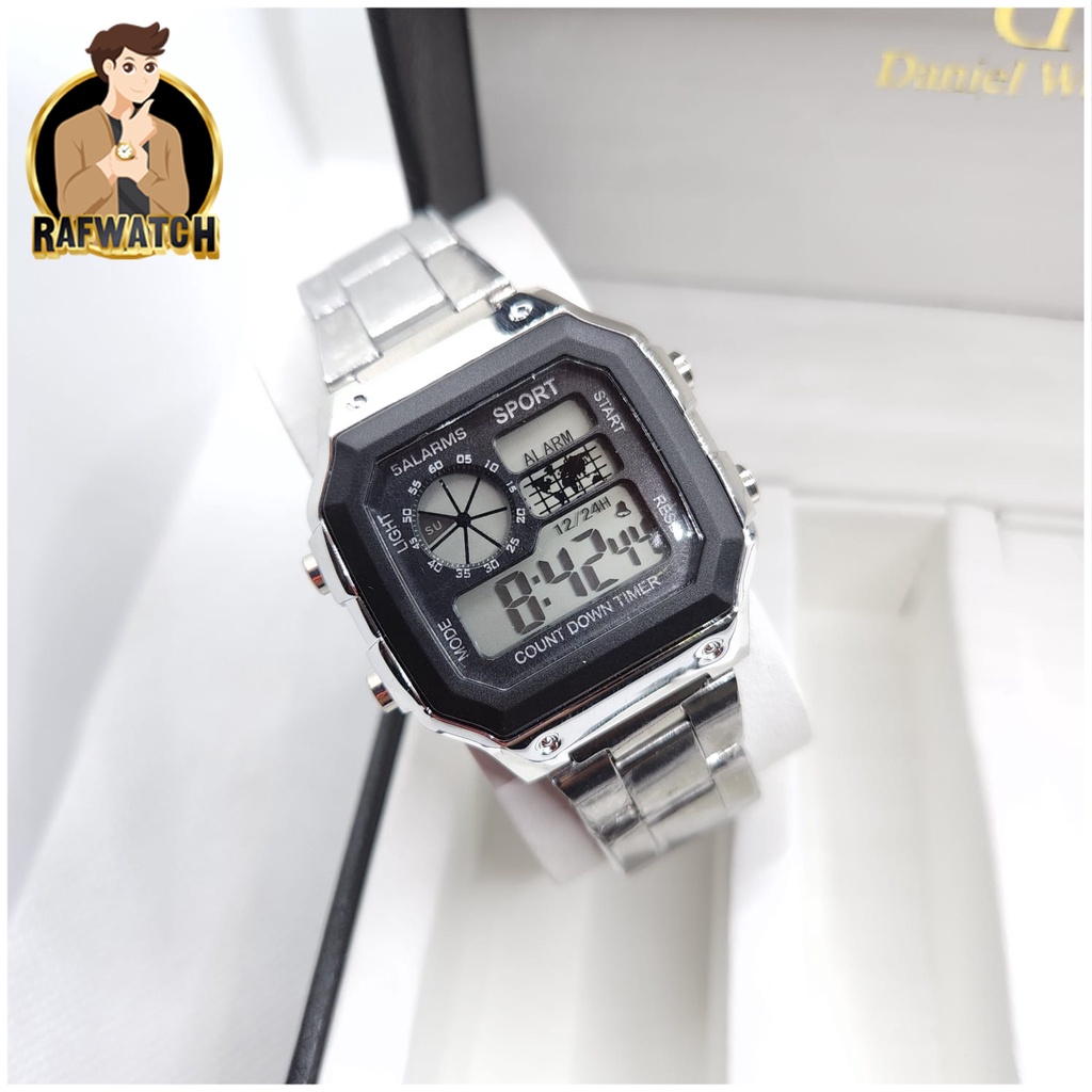 Jam Tangan Rantai Digital Pria dan Wanita Sporty Casual