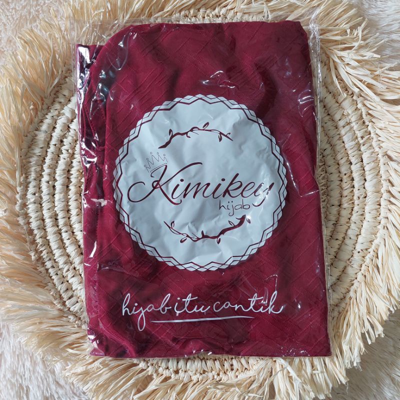 Jilbab Instan Non Pad Bergo Jamia By Kimikey ORIGINAL hijab bahan jersey strada-Maroon