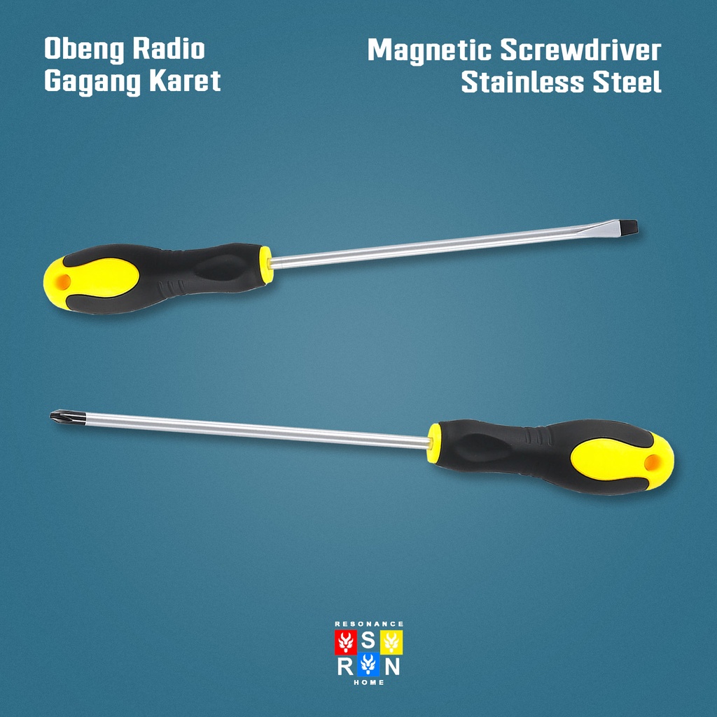 Obeng Radio Gagang Karet / Obeng Magnet / Screwdriver Resonance Home