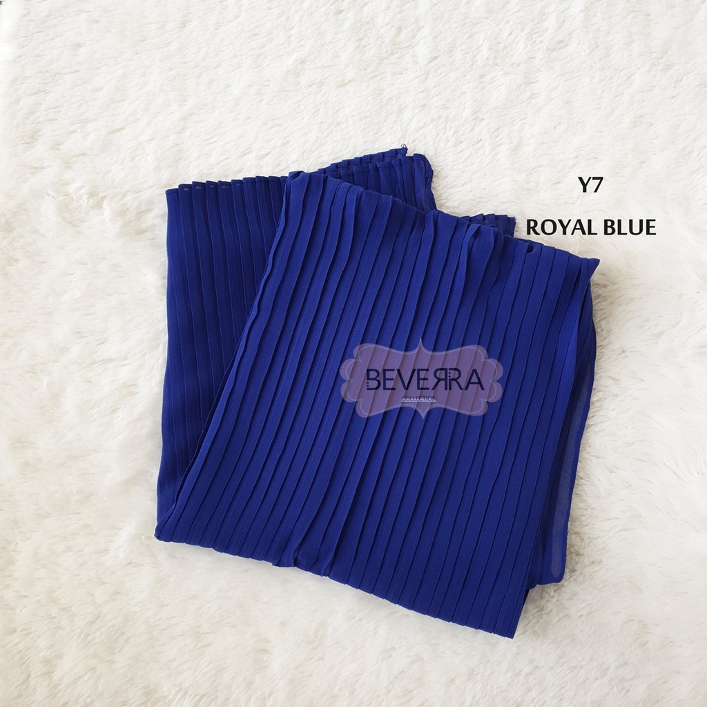 HIJAB PASHMINA PASMINA PHASMINA PLISKET PLEATED SHAWL HEAVY CHIFFON CRINKLE CRINCLE PRISKET - A30-Y7 - ROYAL BLUE