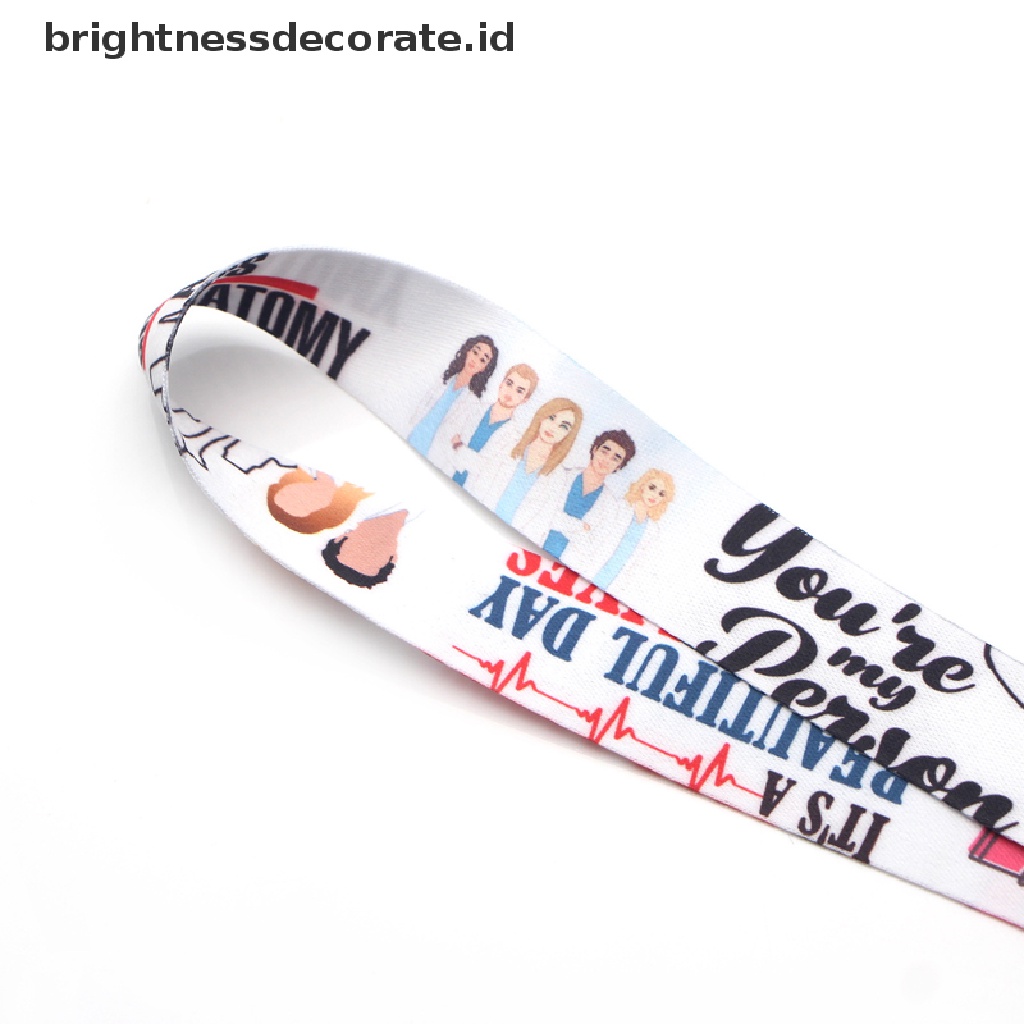 Tali Lanyard Leher Motif Print Dokter / Perawat Untuk Holder Kartu ID / Handphone