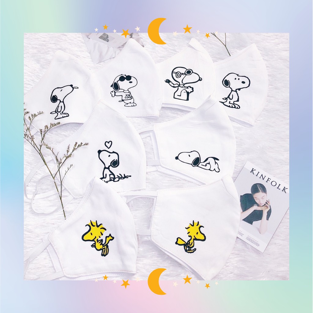 Masker Kain Non Medis Washable Cover Mask Ear Loop Lucu Karakter Snoopy Elmo Sesame Street