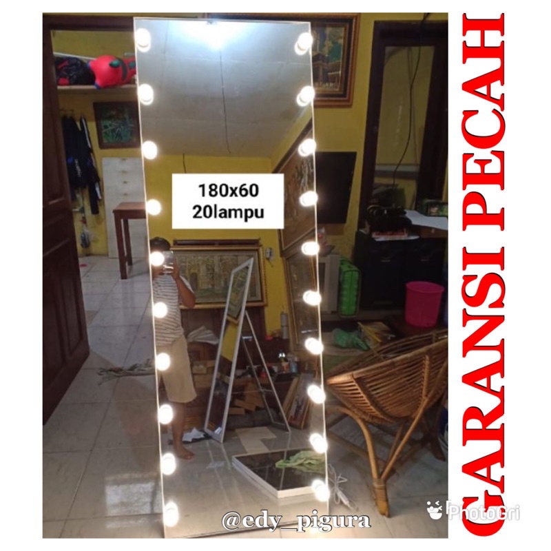 TERMURAH !! vanity miror framles standing / Gantung 180x60cm cermin lampu BACA DESKRIPSI!