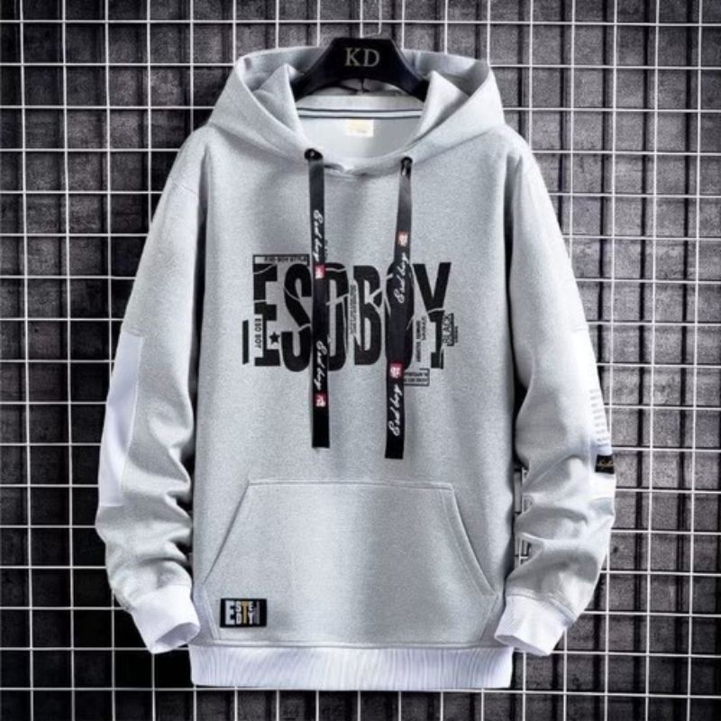Sweater hoodie pria ESOBOY sweter cowok distro bahan katun