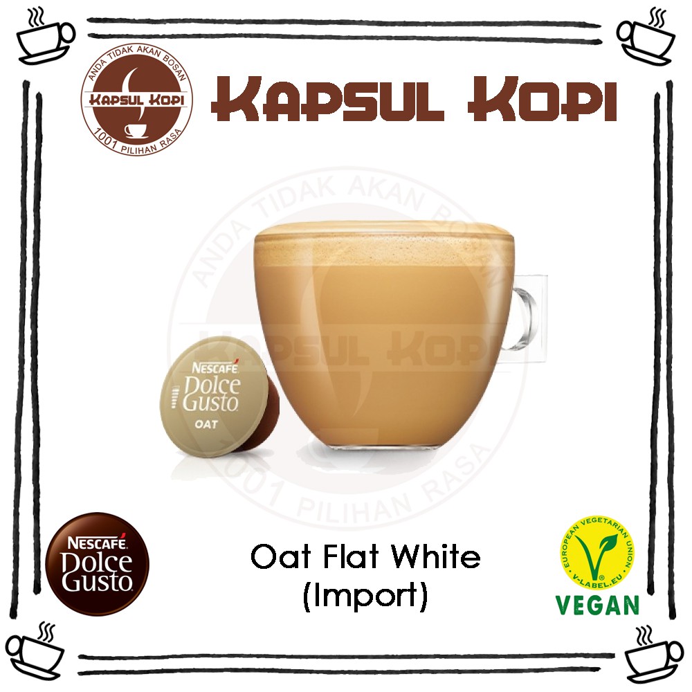 

Ecer Oat Flat White Kapsul Kopi Impor Nescafe Dolce Gusto Coffee
