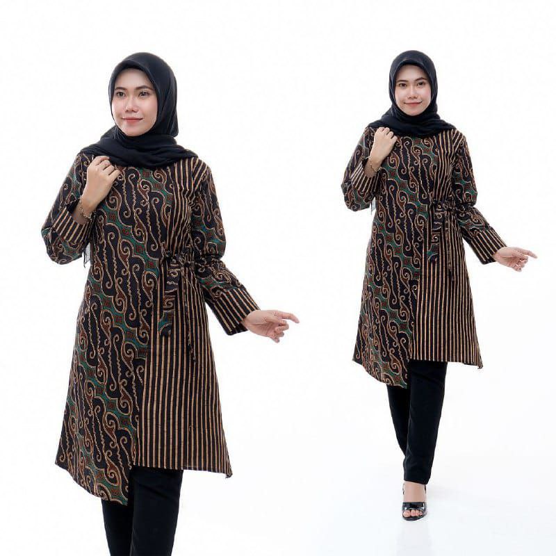 PROMO 12.12 BIRTHDAY SALE Baju Batik Wanita Atasan Tunik Batik Pekalongan Murah Batik Rezz Art-parang ijo