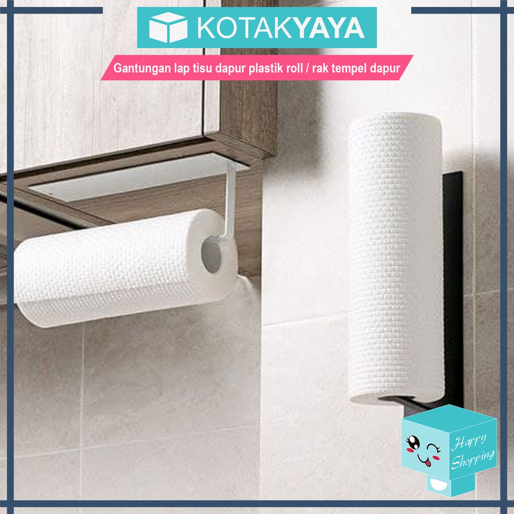 Gantungan lap tisu dapur plastik roll / rak tempel dapur / gantungan
