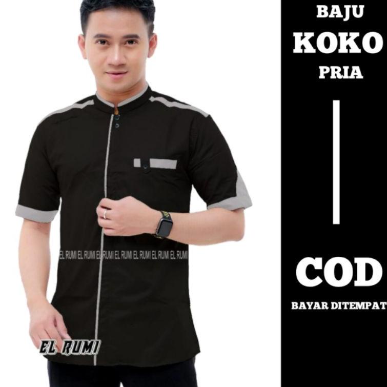 Harga Murah.. Baju Koko Pria Lengan Pendek - Kemeja Lengan Pendek - Kemeja Alisan Koko Dewasa Motif 