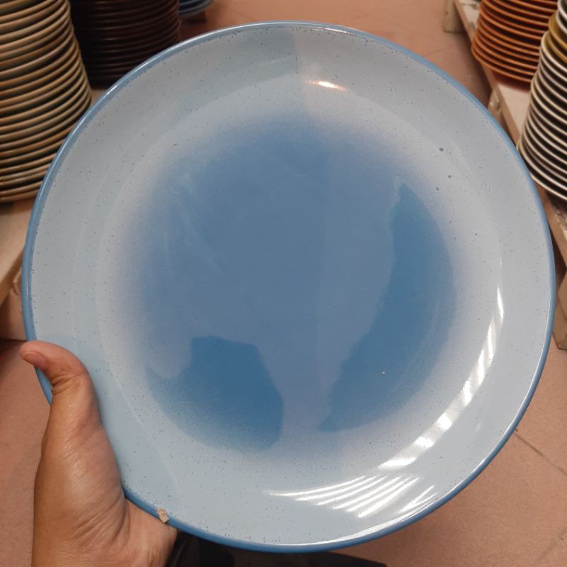 BLUE WHITE RUSTIC DINNER PLATE/PIRING SANGO/PIRING ASLI SANGO/PIRING HADIAH