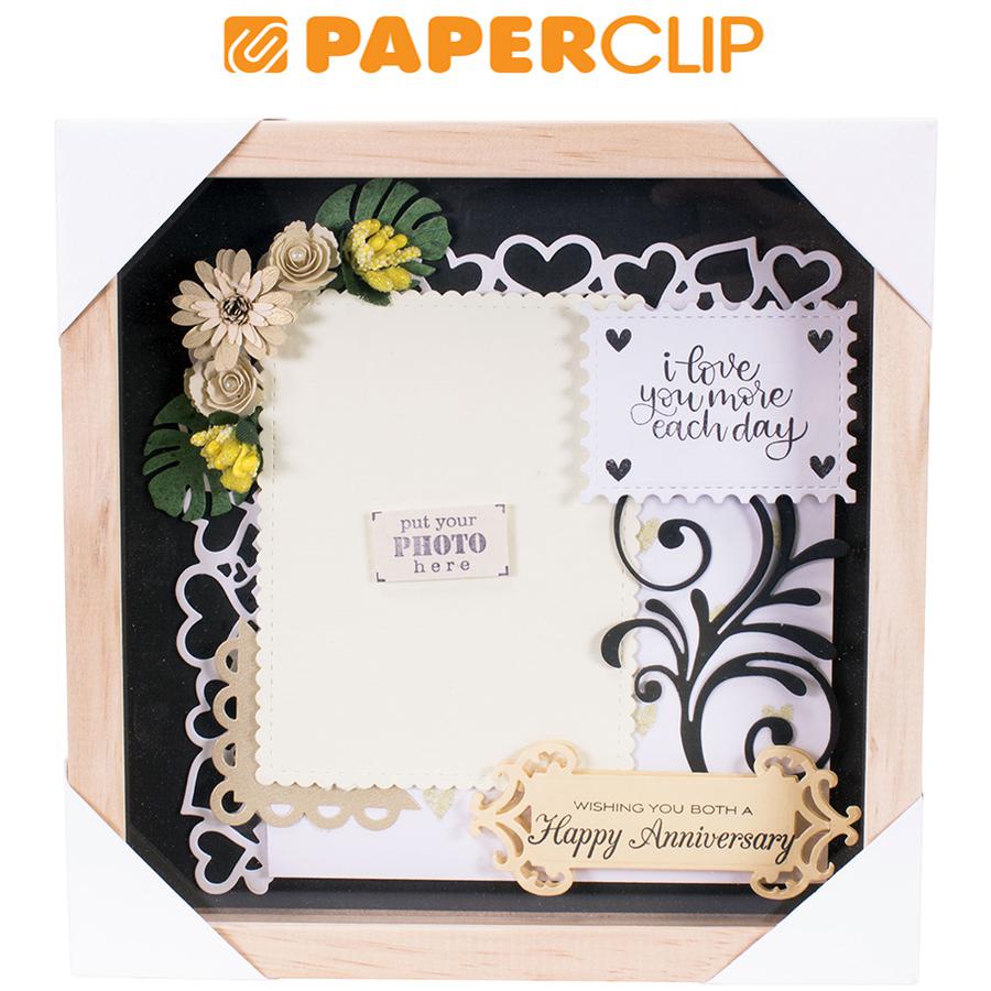 

SCRAPFRAME 20 X 20 CM WITH FLOWER LOVE 2 BLACK