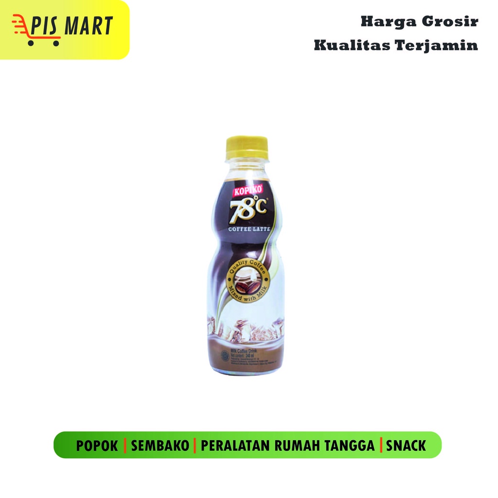 

Kopiko 78C Coffee Latte 240 ml / Minuman Kopi Kemasan Botol