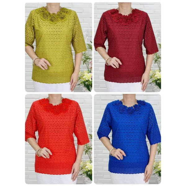 Blus katun bolong blus Bangkok pesta import.