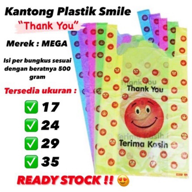 Kantong Plastik / Kantong Kresek Smile Thank You / Terima Kasih