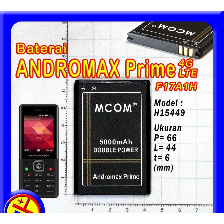 Battery Batre Baterai Double Power Mcom Smartfren Andromax Prime H15449 F17A1H 4G