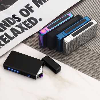 Korek Api Elektrik Sensor Sentuh Usb Korek Api Tahan Angin Double Pulse Plasma Arc Lighter