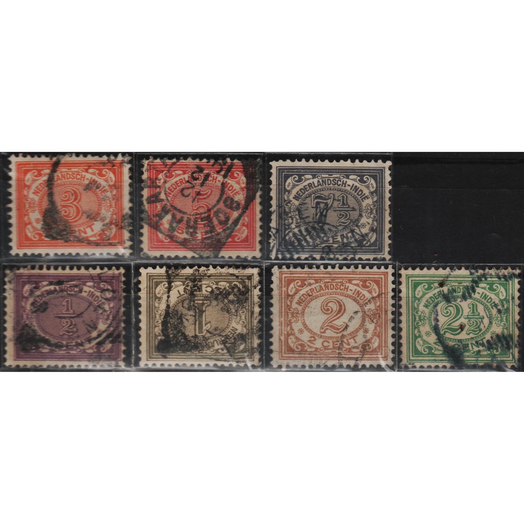 

Perangko Filateli A1-98 Netherlands Indies VFU 7v 1902 - 1909 Numeral