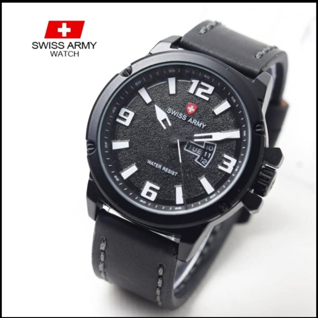 JAM TANGAN PRIA FASHION SWISS KULIT TANGGAL HARI AKTIF| JAM TANGAN FASHION