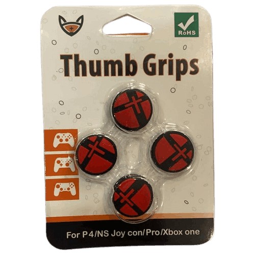 Thumb Grips Red / Black 4in 1 for PS4 N-Switch Xbox One