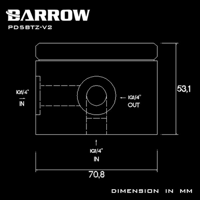 BARROW YKD5BTZ-V2 Acrylic Top For D5 Pump Cover Support Reservoir