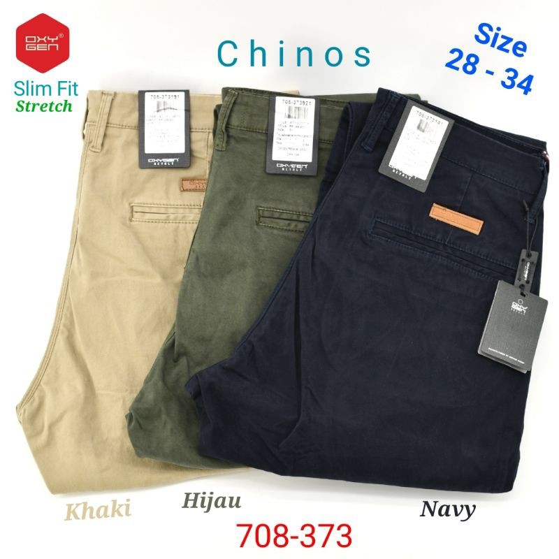 Celana Chino Pria Oxygen 708-373 Slim Fit Stretch.