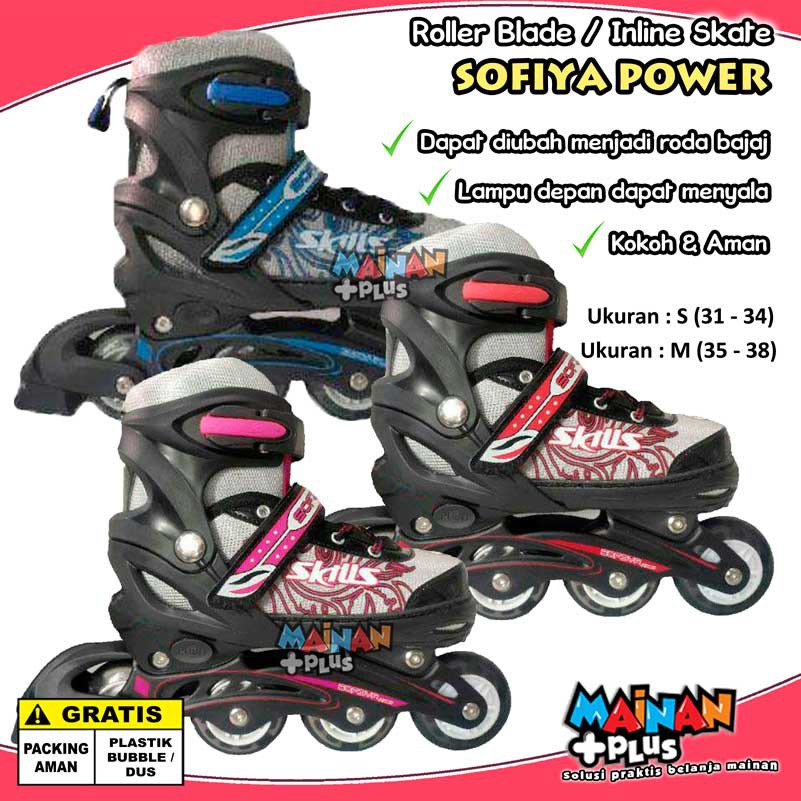 Sepatu Roda Anak Lampu Roller Blade Inline Skate Sofiya Power Roda Bajaj Shopee Indonesia