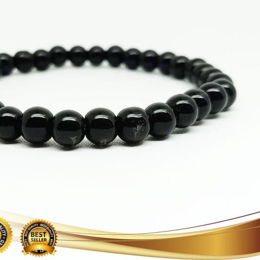 ● Gelang Batu Giok China Asli Hitam 6mm - VeE Gelang Pria Wanita Terapi ➻