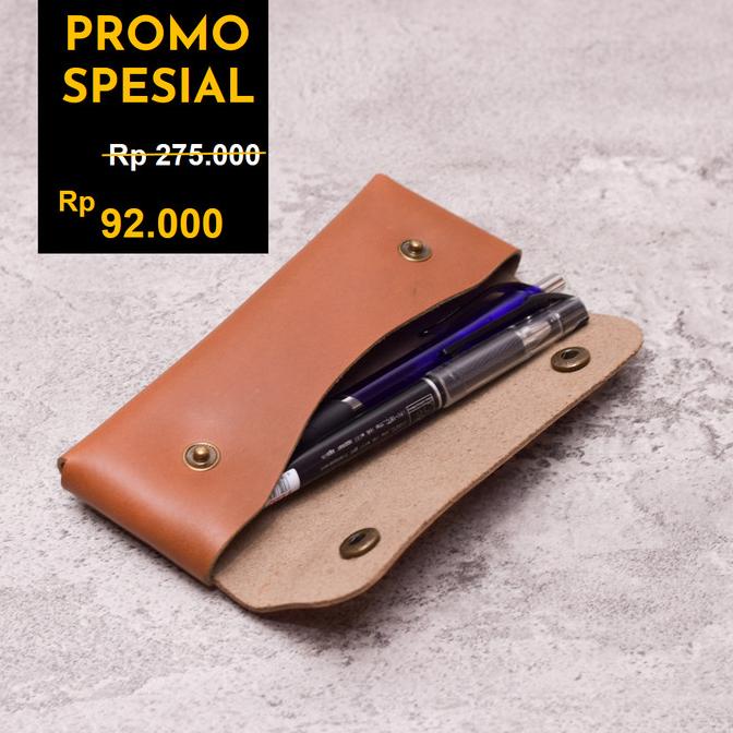 

sarung tempat pulpen pensil dari kulit sapi asli leather pencase vol 1