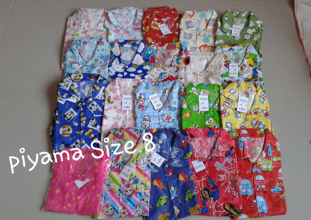 PIYAMA ANAK SIZE 8,10,12 (PILIH MOTIF)