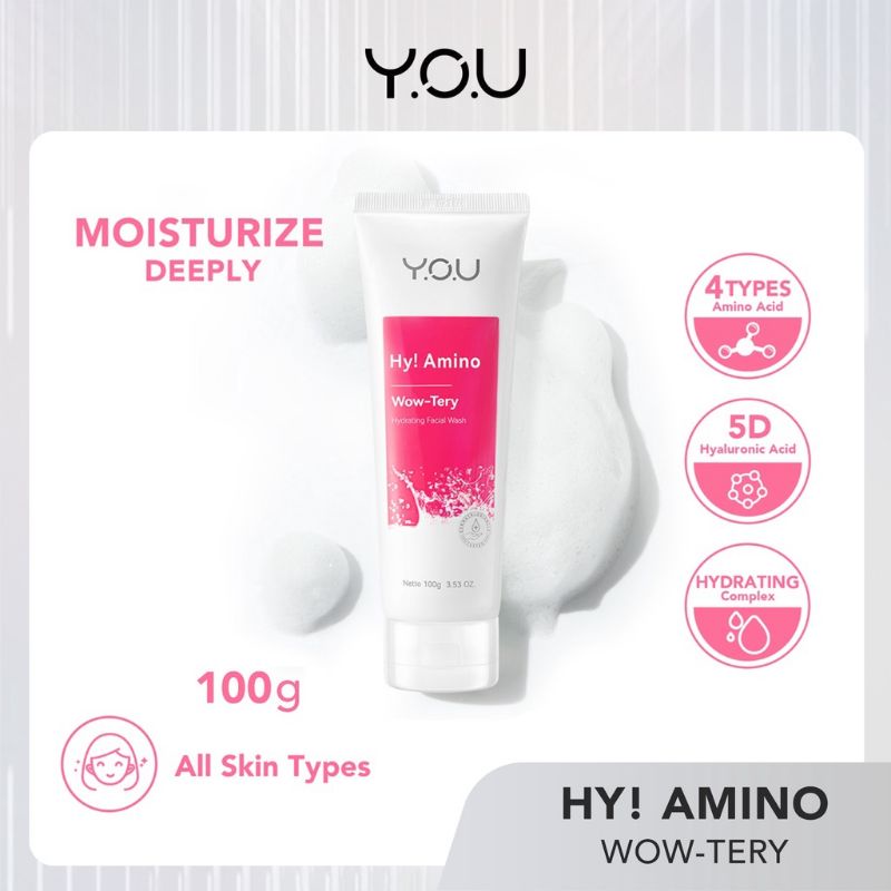 You Hy! Amino Wow-Tery Hydrating Facial Wash You Sabun Cuci Muka You Whitening Glowing