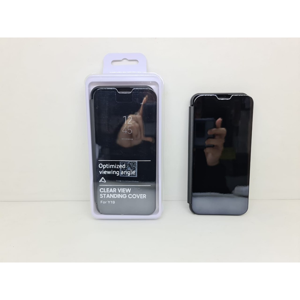 Flip Mirror Vivo Y19 6.53 inchi Clear View Standing Cover Vivo Y19 Y5S AUTOLOCK