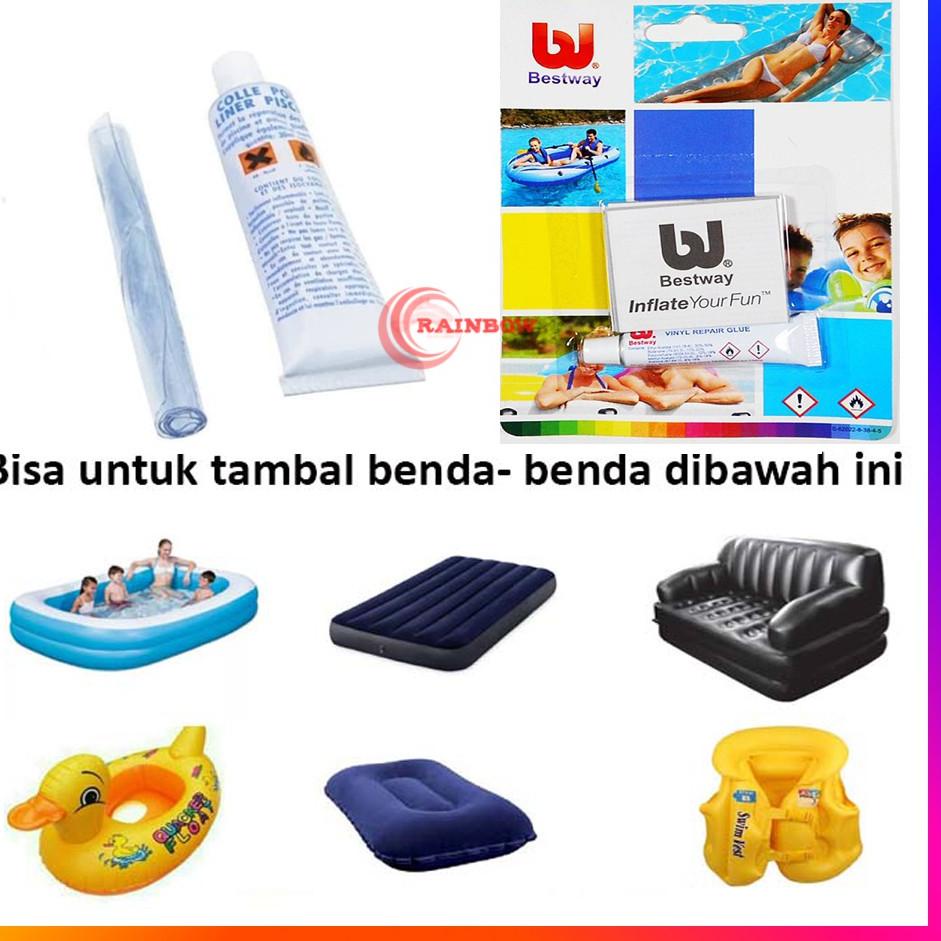 

B8K Bestway - Lem Tambal Ban Kolam Plastik Renang Anak Repair Kit Repair Kit / Lem Tambal Bestway Kasur➞☠ (Laris)Terlaris ➞