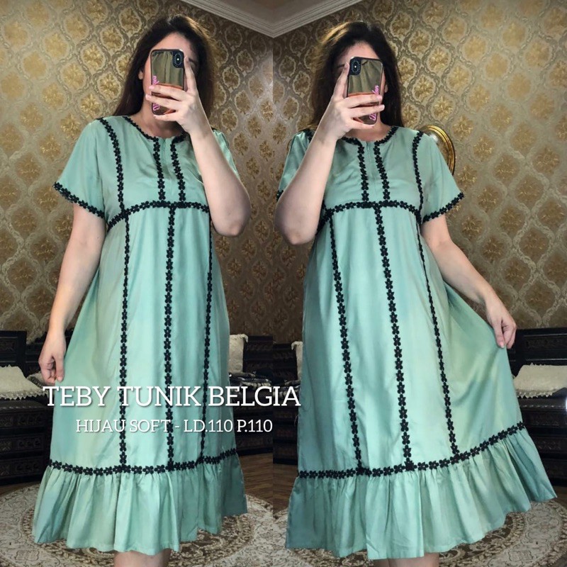 Daster arab Teby Tunik Belgia-Hijau Soft