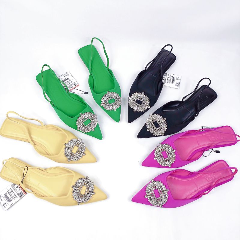 ZR Shimmery Slingback Flat Shoes 6061