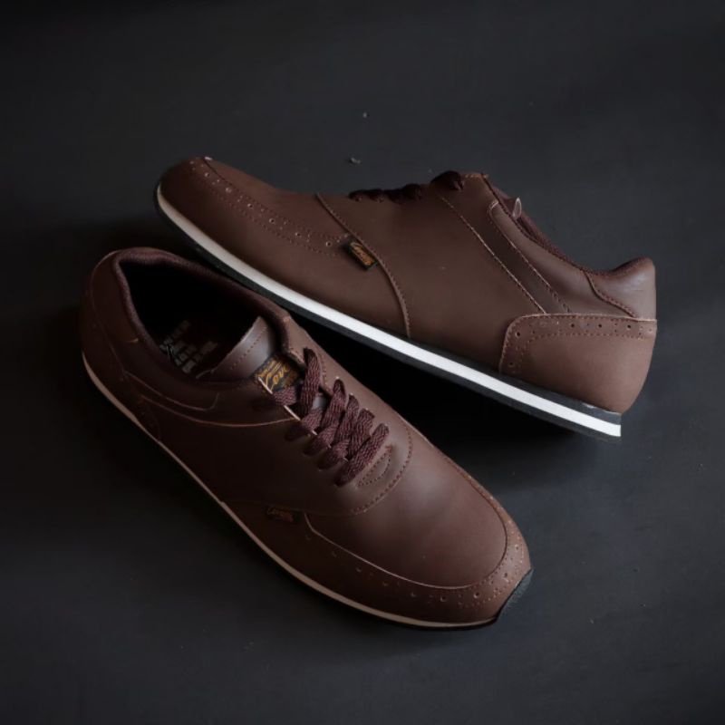 EZRA BROWN -Sepatu Casual Kasual Sneakers Pria Kulit Asli/Cowok Sporty Lokal Ori Original Footwear