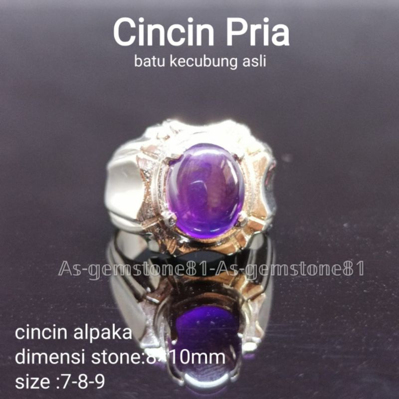 Cincin Pria Batu kecubung asli