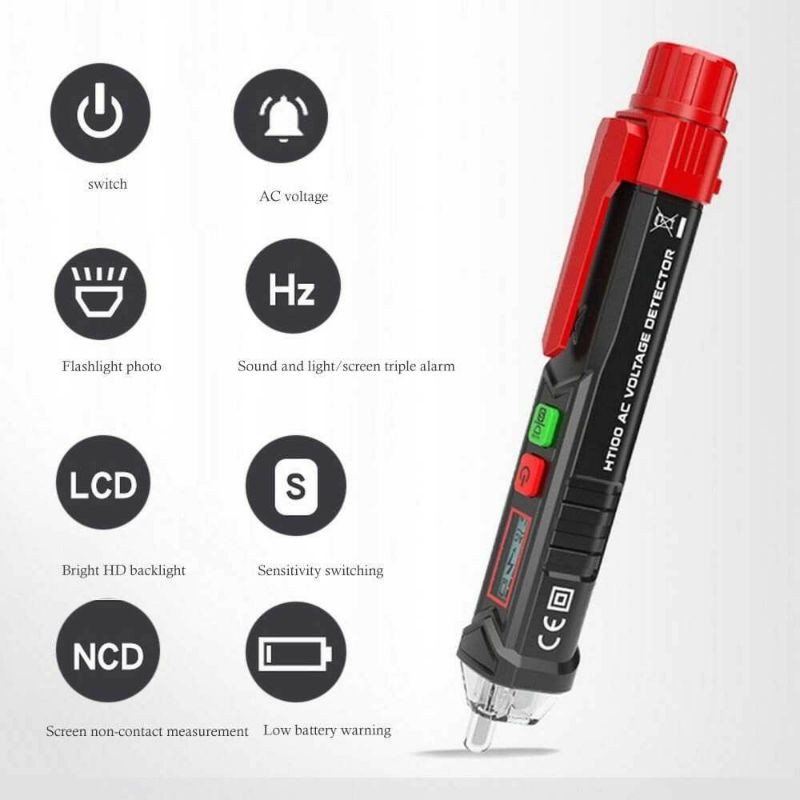 Tester Pen Non-contact With LCD Display Dual AC Voltage Alert Detector Tester Kabel putus