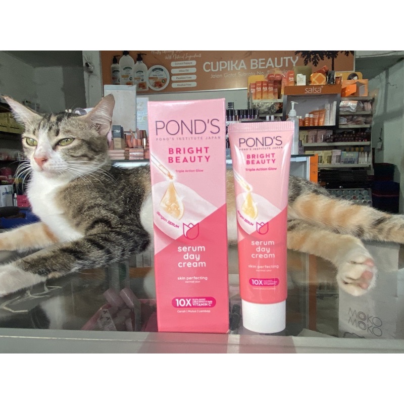 &lt;un&gt; ponds beauty bright cream 10 x whitening tube -- cream wajah ponds white beauty cream - ponds day serum