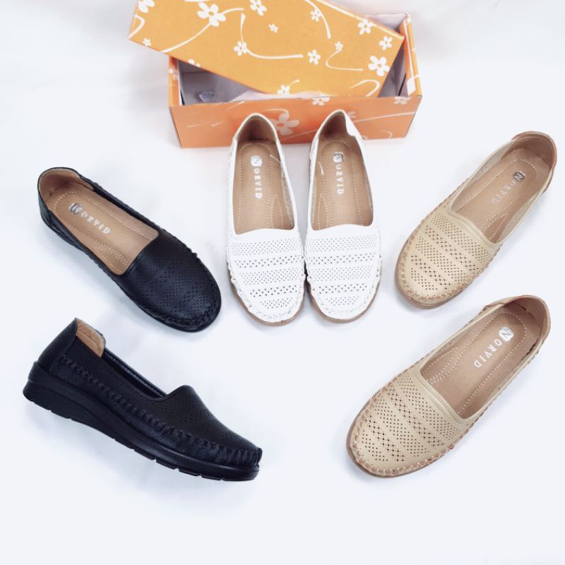 Norvid Sepatu Wanita Impor Flat Shoes SlipOn N26156