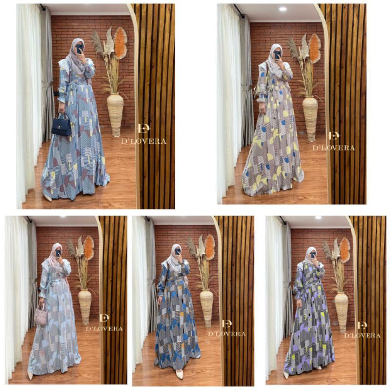 JELITA DRESS (free masker) by D'lovera Dlovera D lovera Original Gamis Hijab bestseller