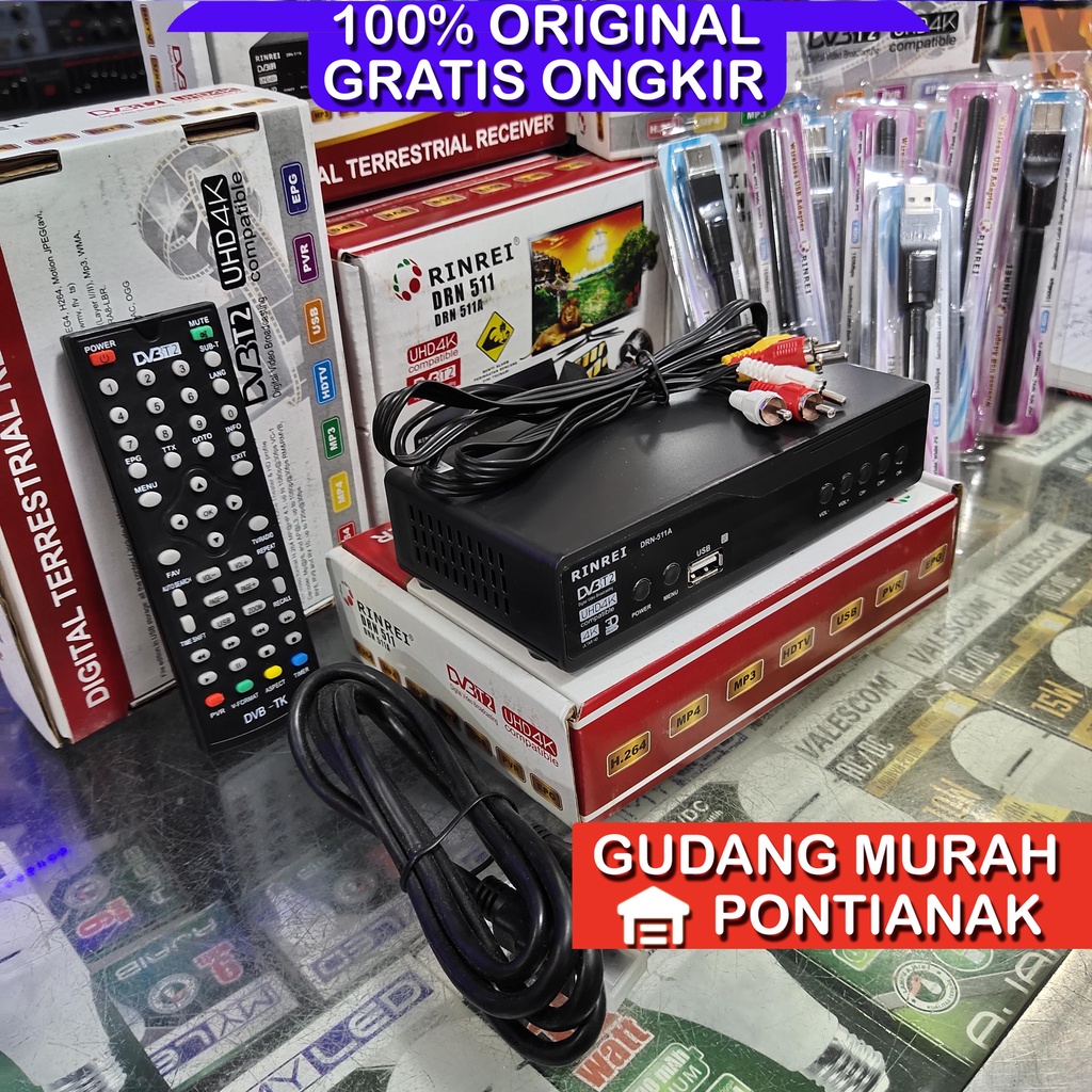 STB Set Top Box TV 4K ULTRA HD Receiver Digital STB Rinrei Support Wifi Dongle Bisa Nonton Youtube