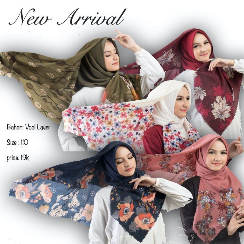 Jilbab Segiempat Motif Voal Osaka Terbaru di Surabaya