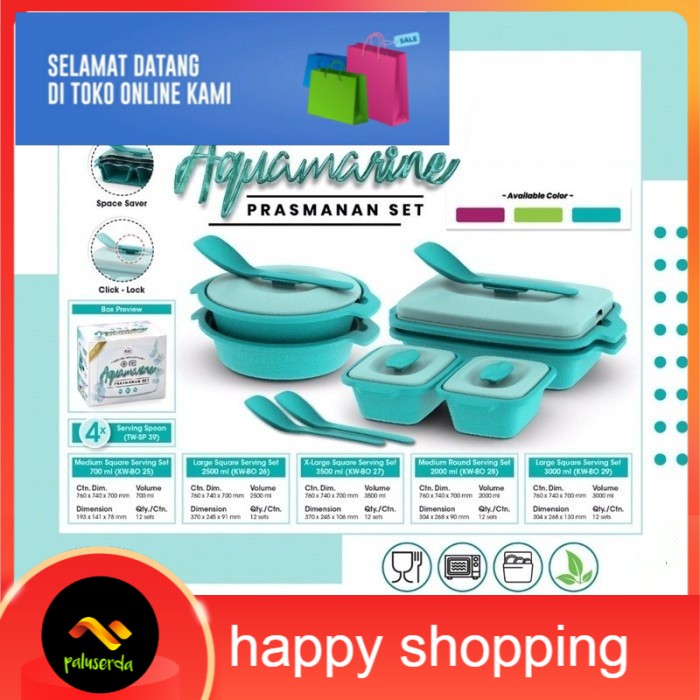 TEMPAT PRASMANAN SET PLASTIK AQUAMARINE