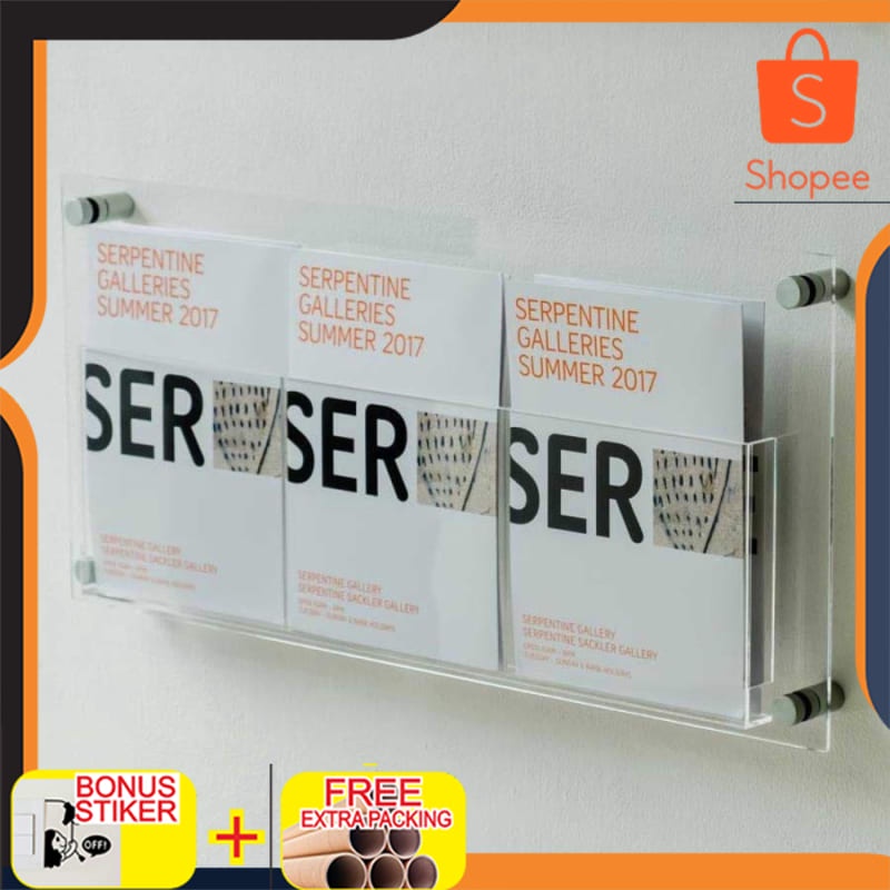 

Promo Acrylic Tempat Brosur A5 /Acrylic Triple holder A5 Elegan