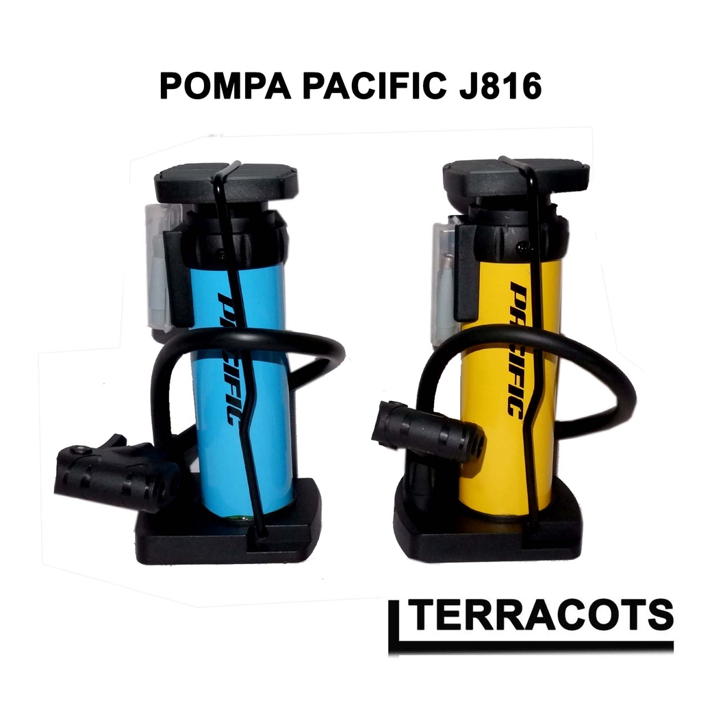 Pompa Injak Ban Sepeda Portabel PACIFIC SP-J816 Pompa Mini Dengan Adaptor Pompa Ban Angin Mini Prakt