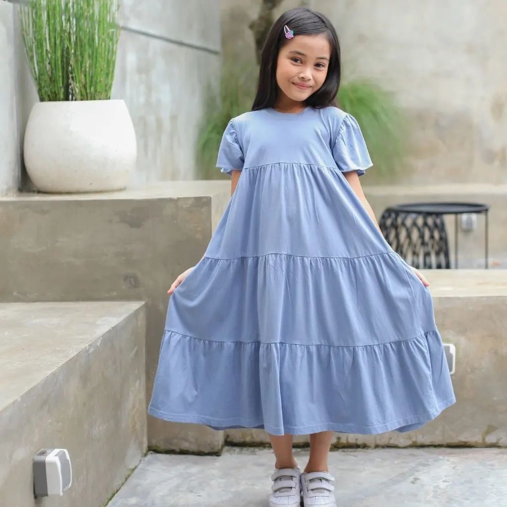 Midi Dress Terbaru Anak Perempuan Midi Dress Muslim Gamis Anak Perempuan Gamis Anak Tanggung Dress Anak Gamis Modern FH24