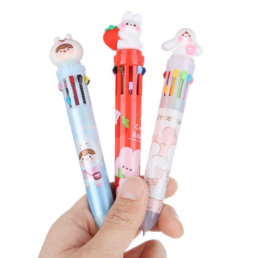 Solighter Set Pulpen Rollerball 10 Warna Motif Kartun Lucu Untuk Stationery Kantor