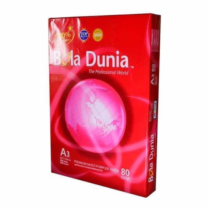

BOLA DUNIA Kertas Fotocopy A3 80 Gram Office Paper Print