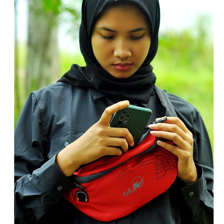 Tas Waistbag - Sling Bag CULA Waterproof Oval Doble Strip Original Outdoor